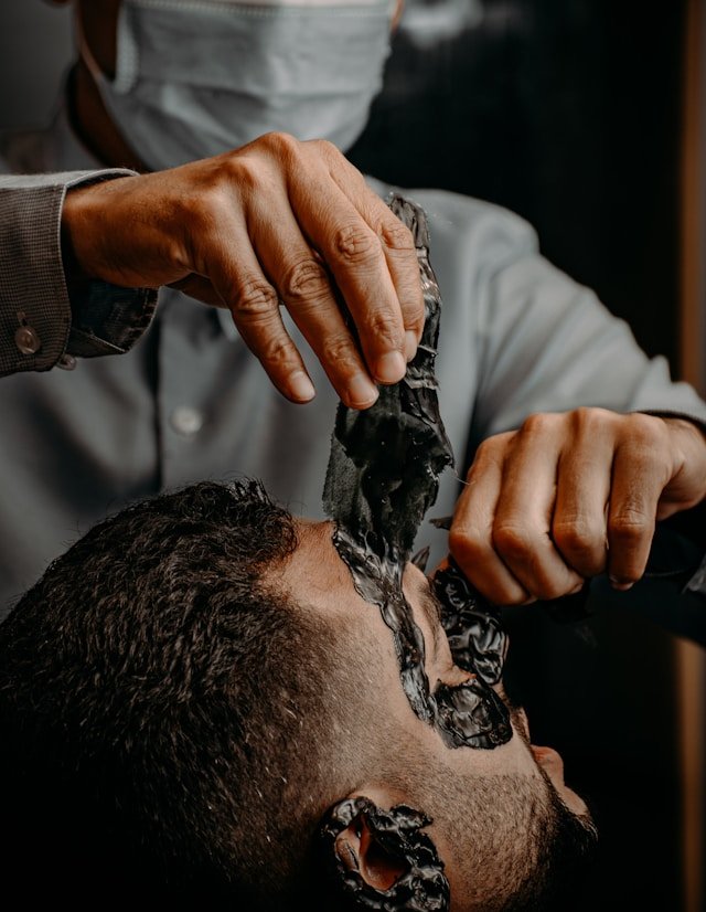 Haircut in progress